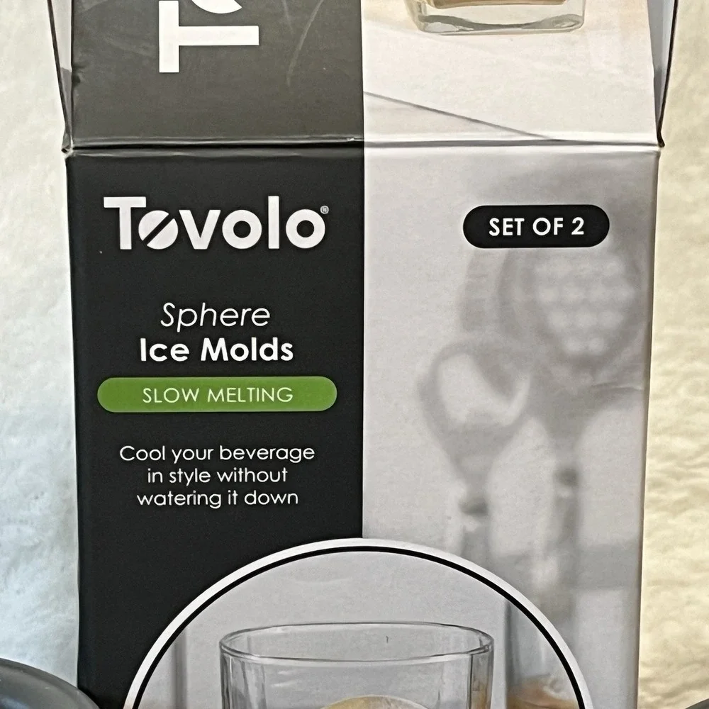 Tovolo Sphere Ice Molds Silicone Polypropylene Clear Gray Whiskey Drinks Bar NEW